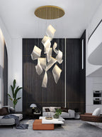 Acrylic LED Chandelier Dimmable Height Adjustable Dining Room Living Room — Gold Silver 3 to 12 Heads