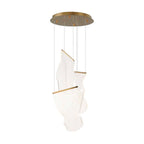 Acrylic LED Chandelier Dimmable Height Adjustable Dining Room Living Room — Gold Silver 3 to 12 Heads