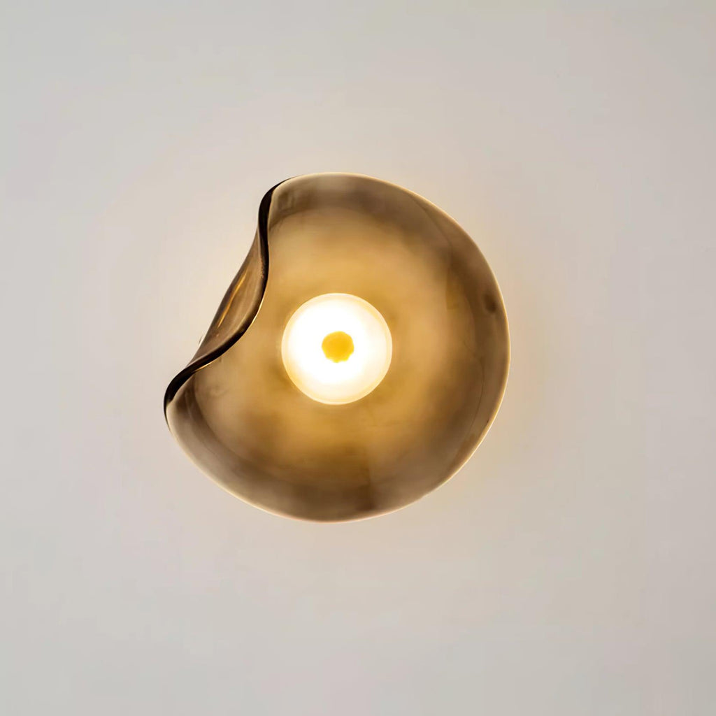 Lunara Elegant Amber Glass Wall Sconce with Warm Glow