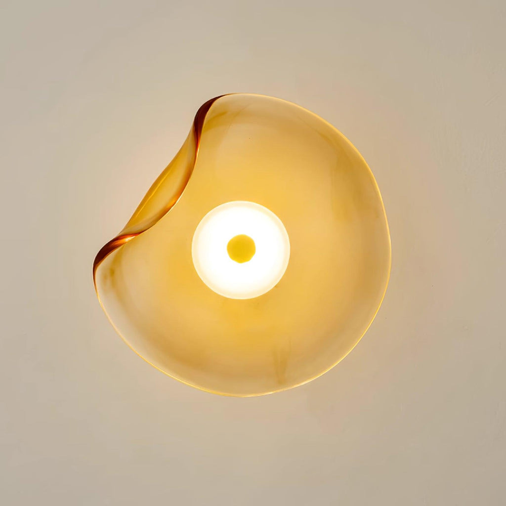 Lunara Elegant Amber Glass Wall Sconce with Warm Glow