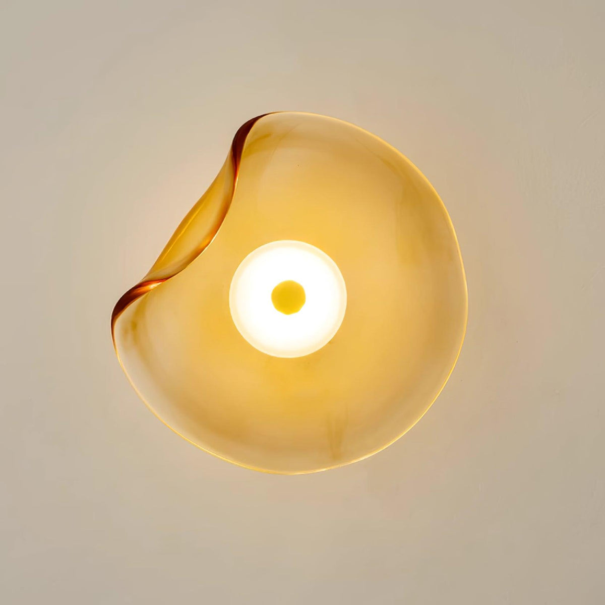 Lunara Elegant Amber Glass Wall Sconce with Warm Glow