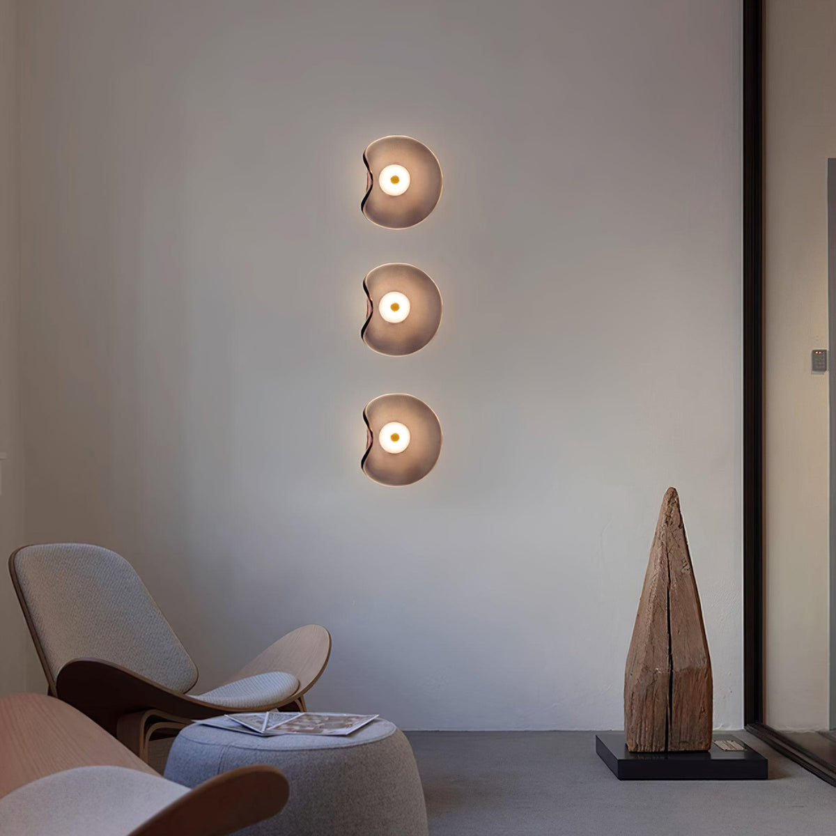 Lunara Elegant Amber Glass Wall Sconce with Warm Glow