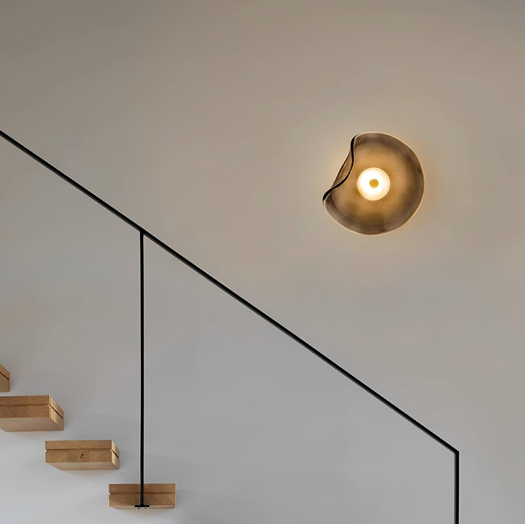 Lunara Elegant Amber Glass Wall Sconce with Warm Glow