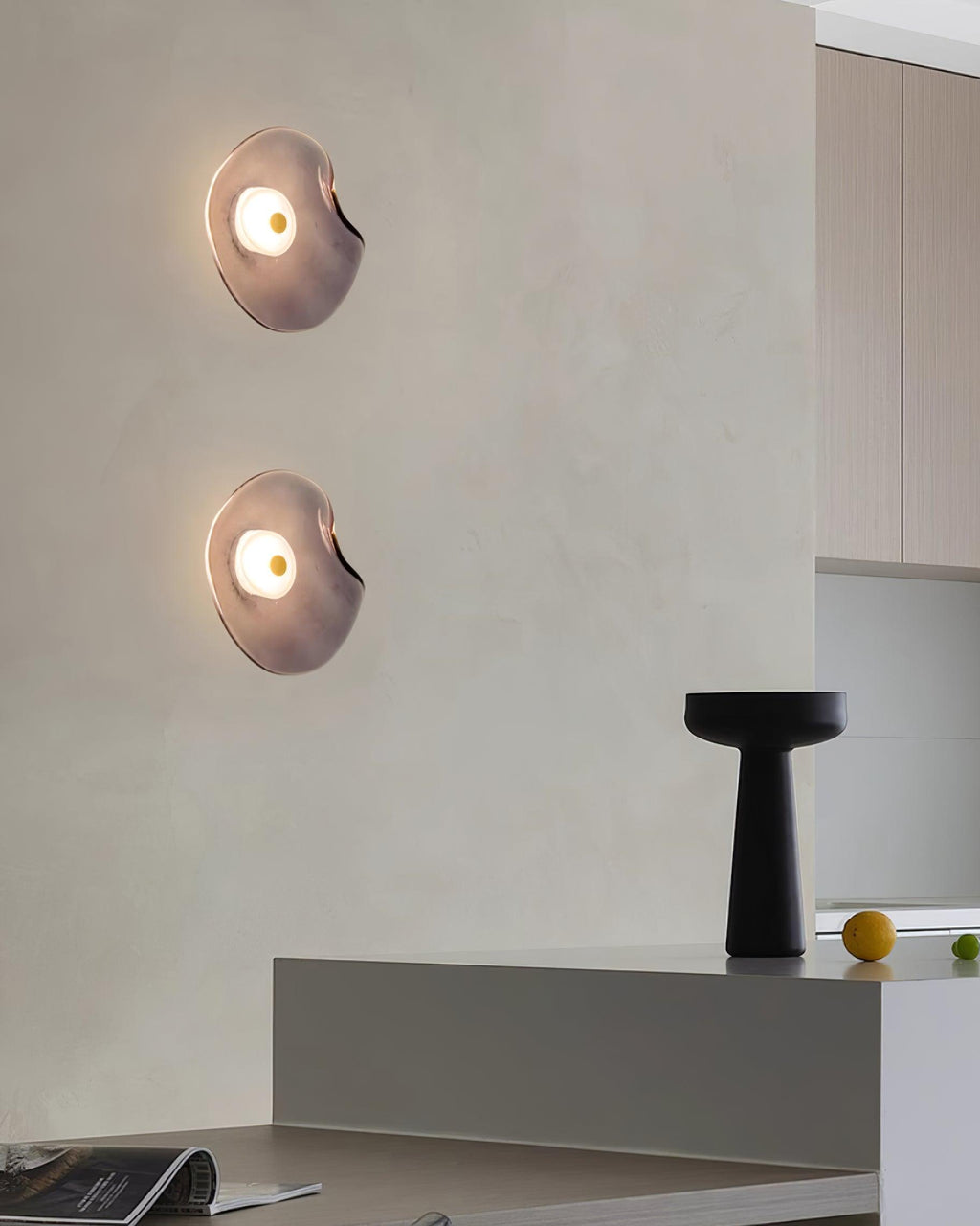 Lunara Elegant Amber Glass Wall Sconce with Warm Glow