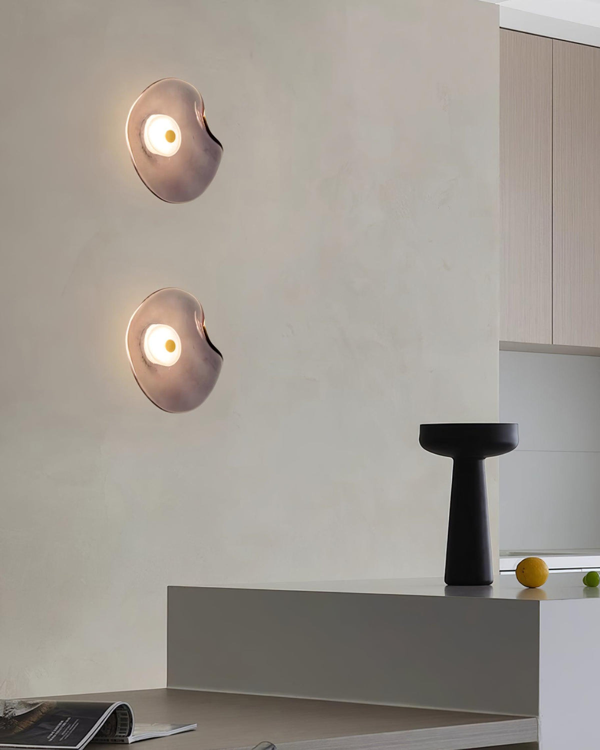 Lunara Elegant Amber Glass Wall Sconce with Warm Glow