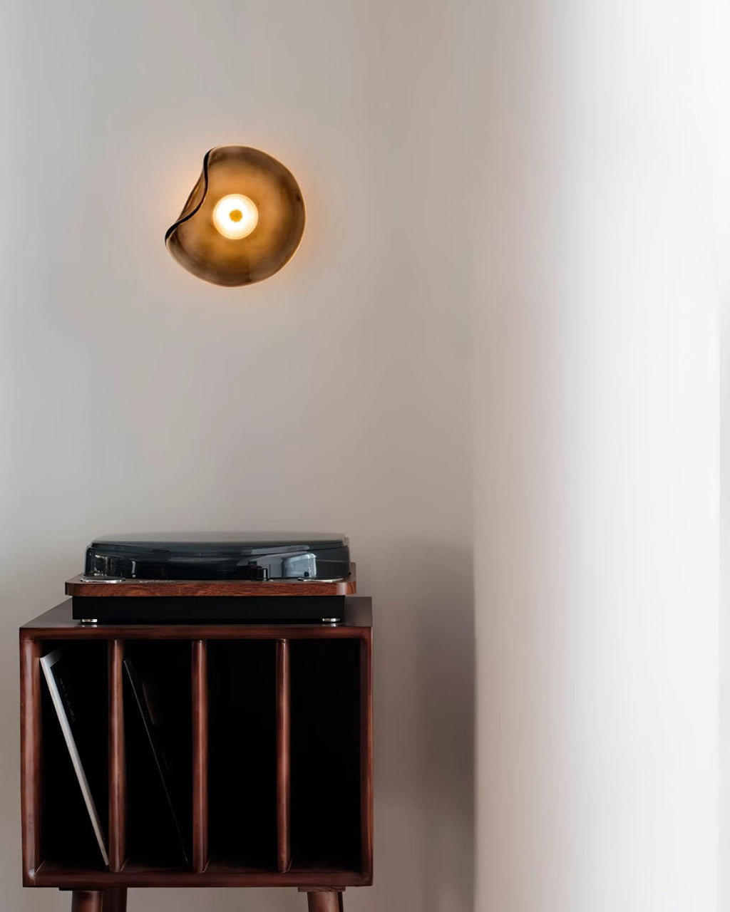 Lunara Elegant Amber Glass Wall Sconce with Warm Glow
