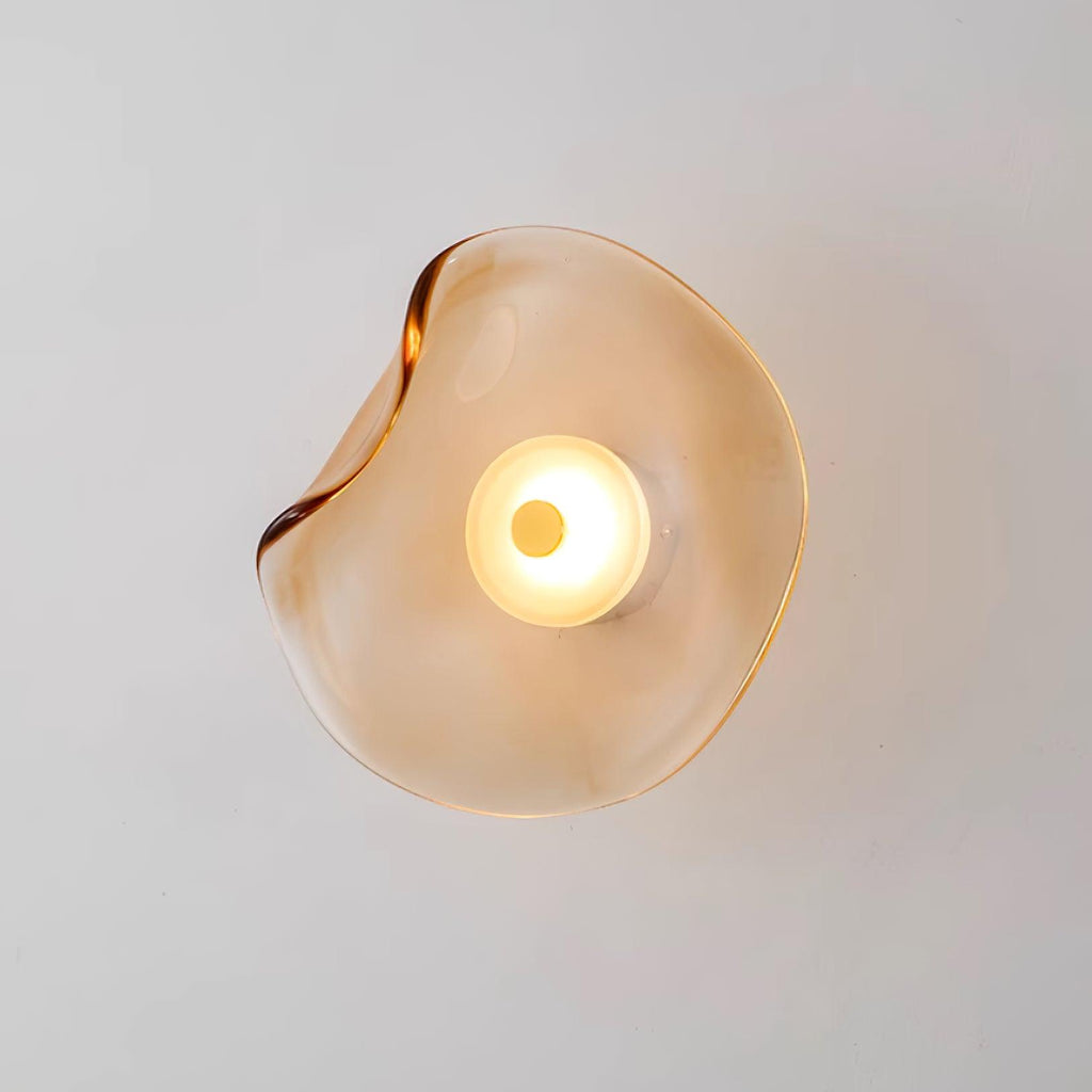 Lunara Elegant Amber Glass Wall Sconce with Warm Glow