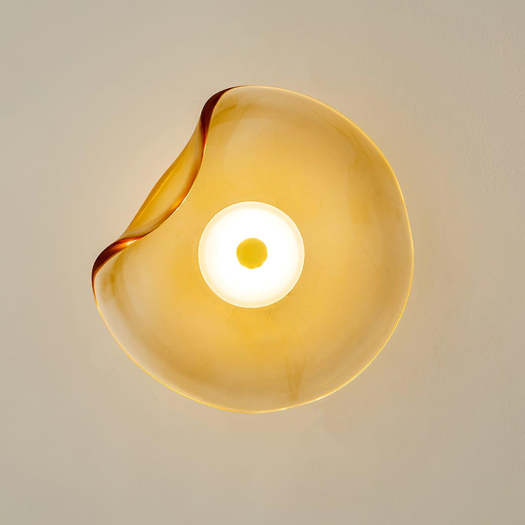 Lunara Elegant Amber Glass Wall Sconce with Warm Glow