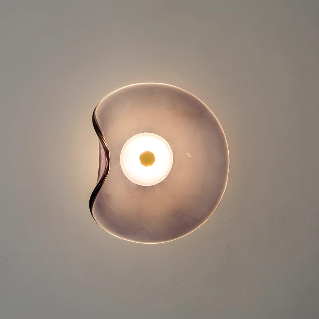 Lunara Elegant Amber Glass Wall Sconce with Warm Glow