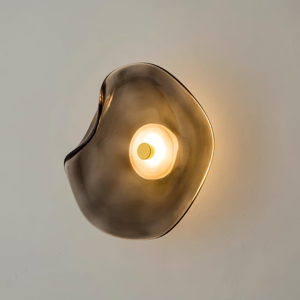 Lunara Elegant Amber Glass Wall Sconce with Warm Glow