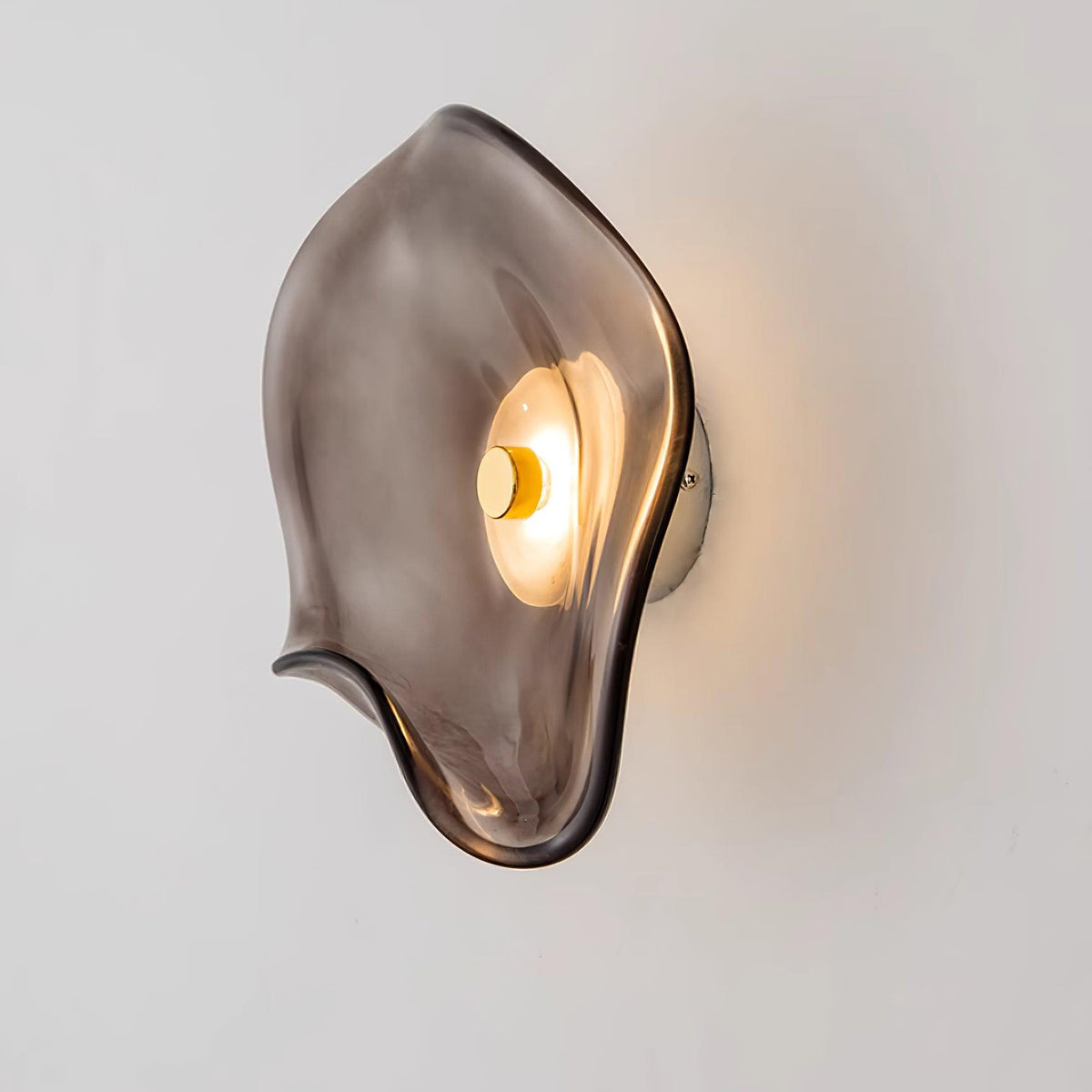 Lunara Elegant Amber Glass Wall Sconce with Warm Glow