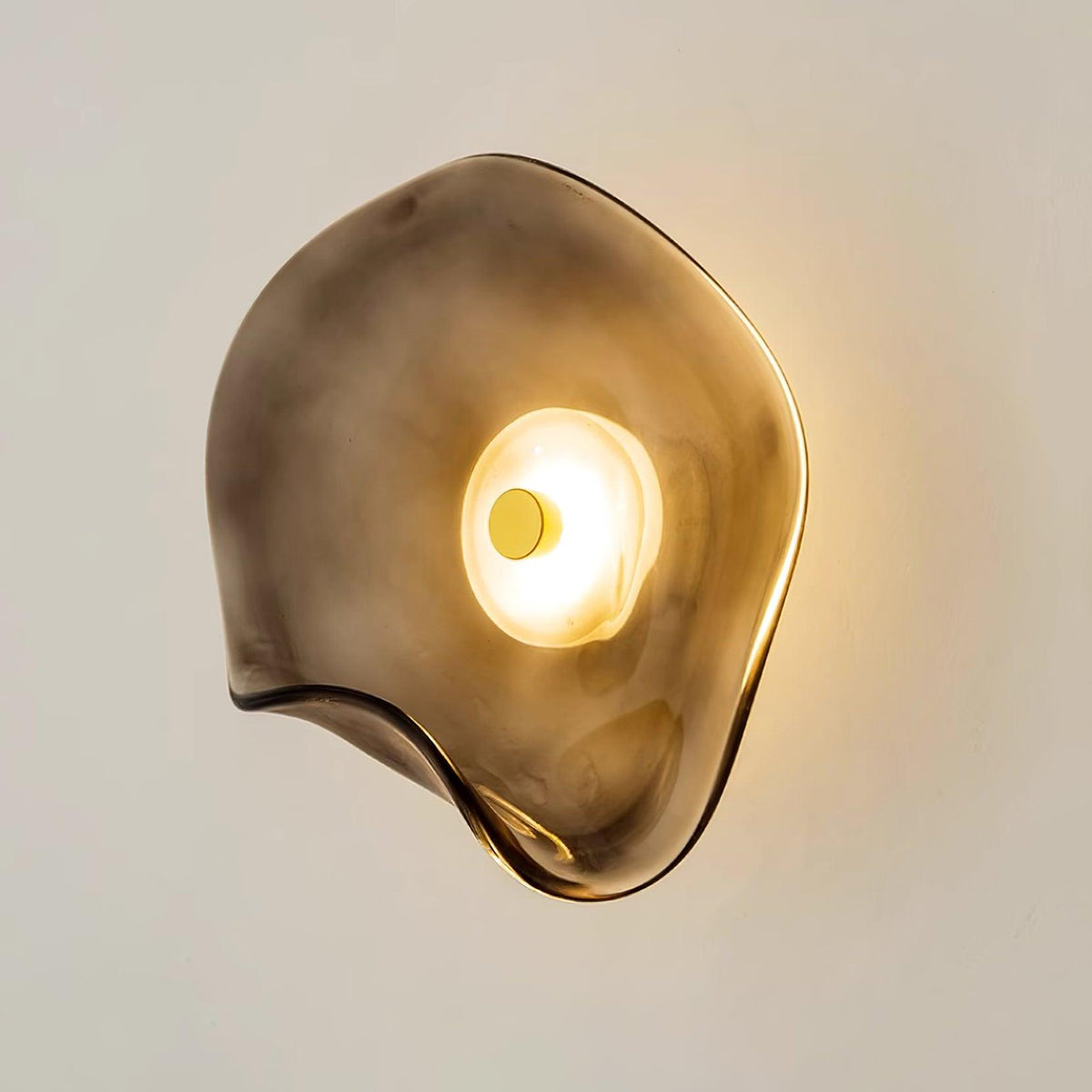 Lunara Elegant Amber Glass Wall Sconce with Warm Glow