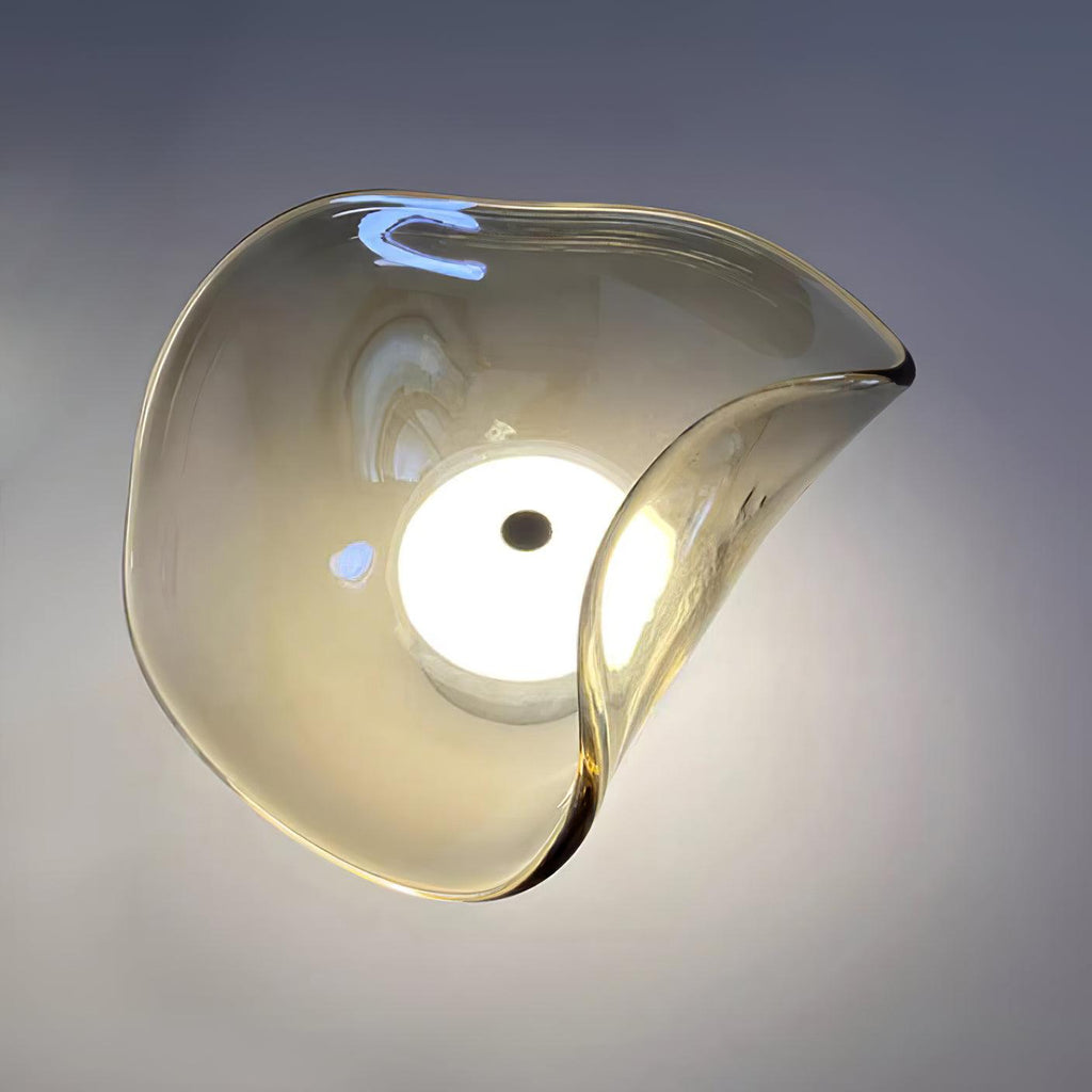 Lunara Elegant Amber Glass Wall Sconce with Warm Glow