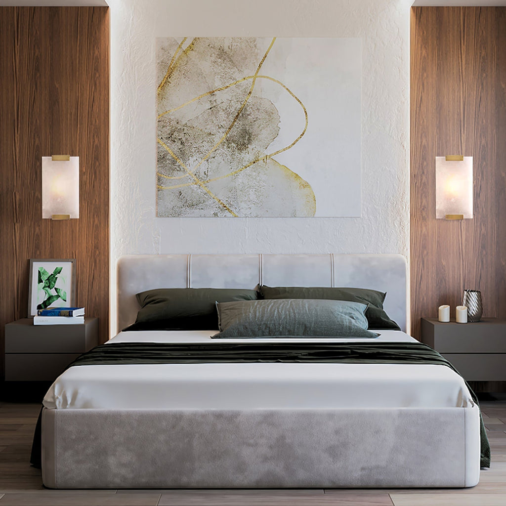 Roux Wall Lamp with Alabaster Panel Glow