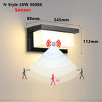 Motion Sensor Outdoor LED Wall Light Waterproof Porch Courtyard Garden — 3 Styles Warm Cool