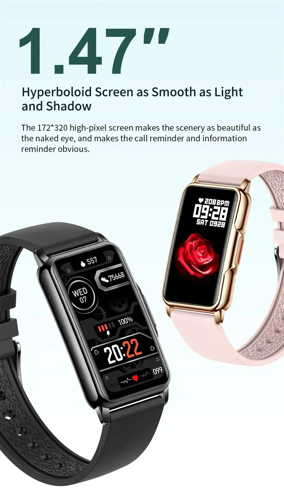 Annie’s Fashion Smartwatch for Men & Women – Full Touch Fitness & Health Tracker