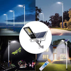 Solar flood light 200W equivalent dual head motion sensor IP66 outdoor — 1-pack 2-pack 3-pack