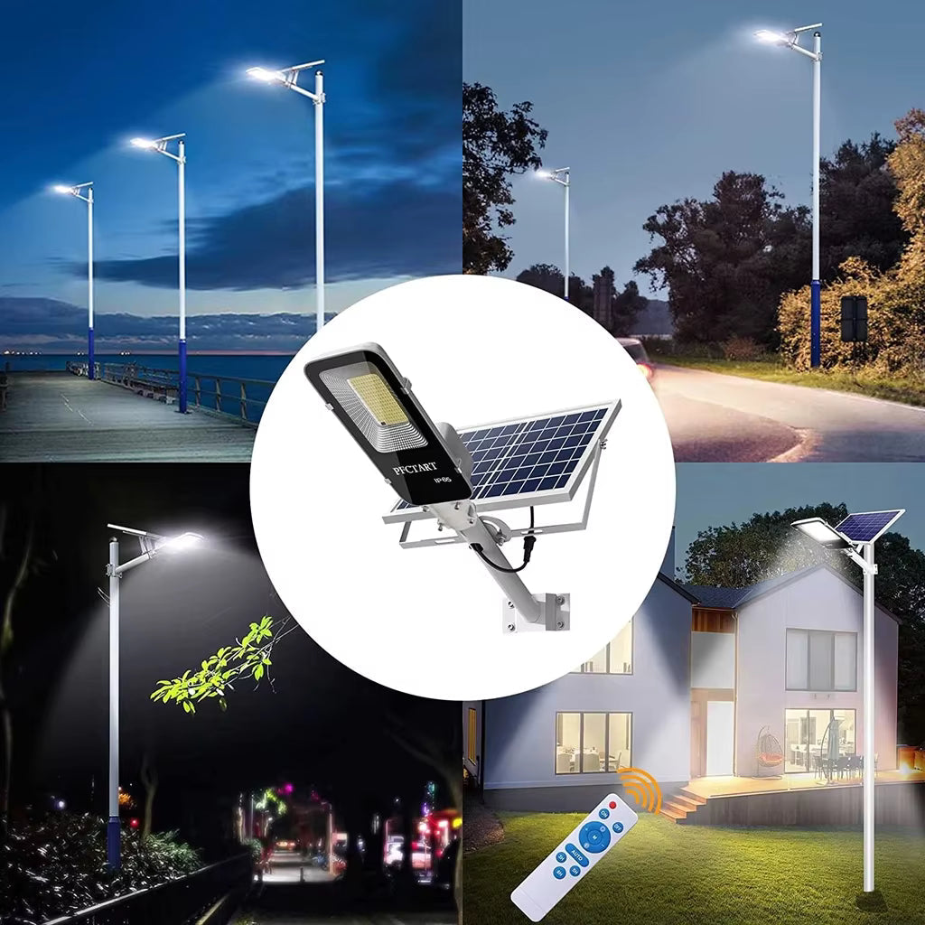 Solar flood light 200W equivalent dual head motion sensor IP66 outdoor — 1-pack 2-pack 3-pack