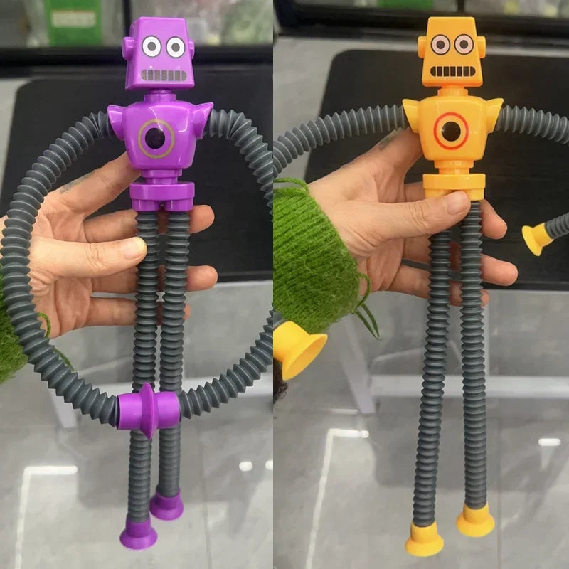 2pcs Stretch Tube Robot Toy – Educational Suction Cup Sensory Decompression Toy