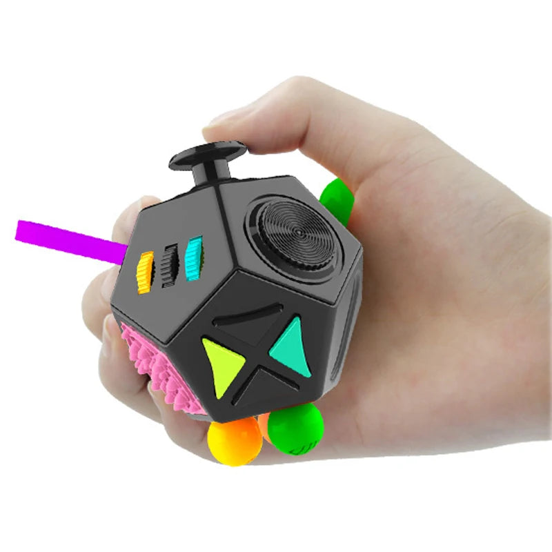 6/12 Sides Cube Decompression Toy Rainbow Stress Relief Autism ADHD OCD Anxiety Sensory Toys Fingertip Desk Toy for Kids Adult