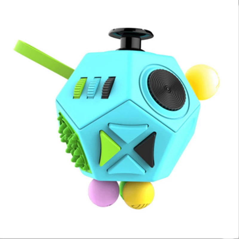 6/12 Sides Cube Decompression Toy Rainbow Stress Relief Autism ADHD OCD Anxiety Sensory Toys Fingertip Desk Toy for Kids Adult