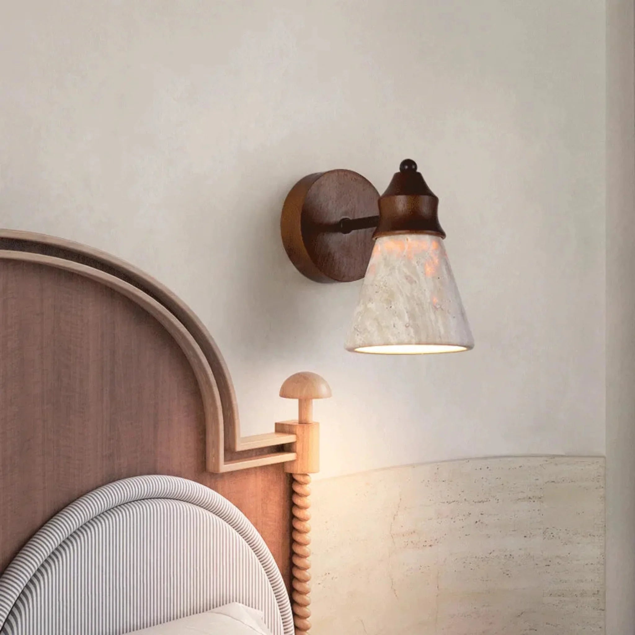 Cavallo Natural Stone Wall Lamp Handcrafted LED Minimalist Sconce Bedroom Living Room