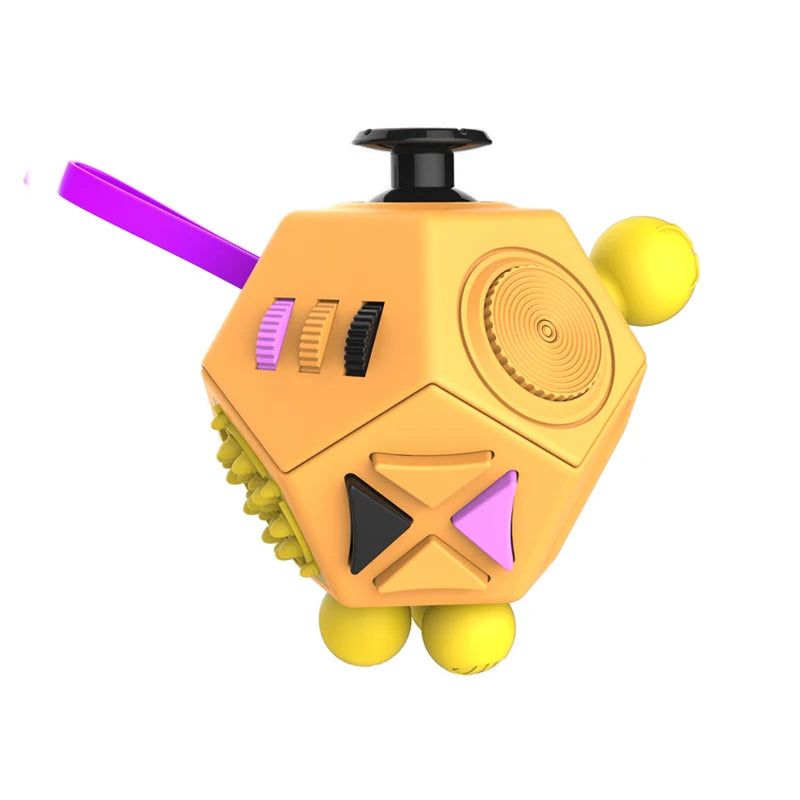 6/12 Sides Cube Decompression Toy Rainbow Stress Relief Autism ADHD OCD Anxiety Sensory Toys Fingertip Desk Toy for Kids Adult