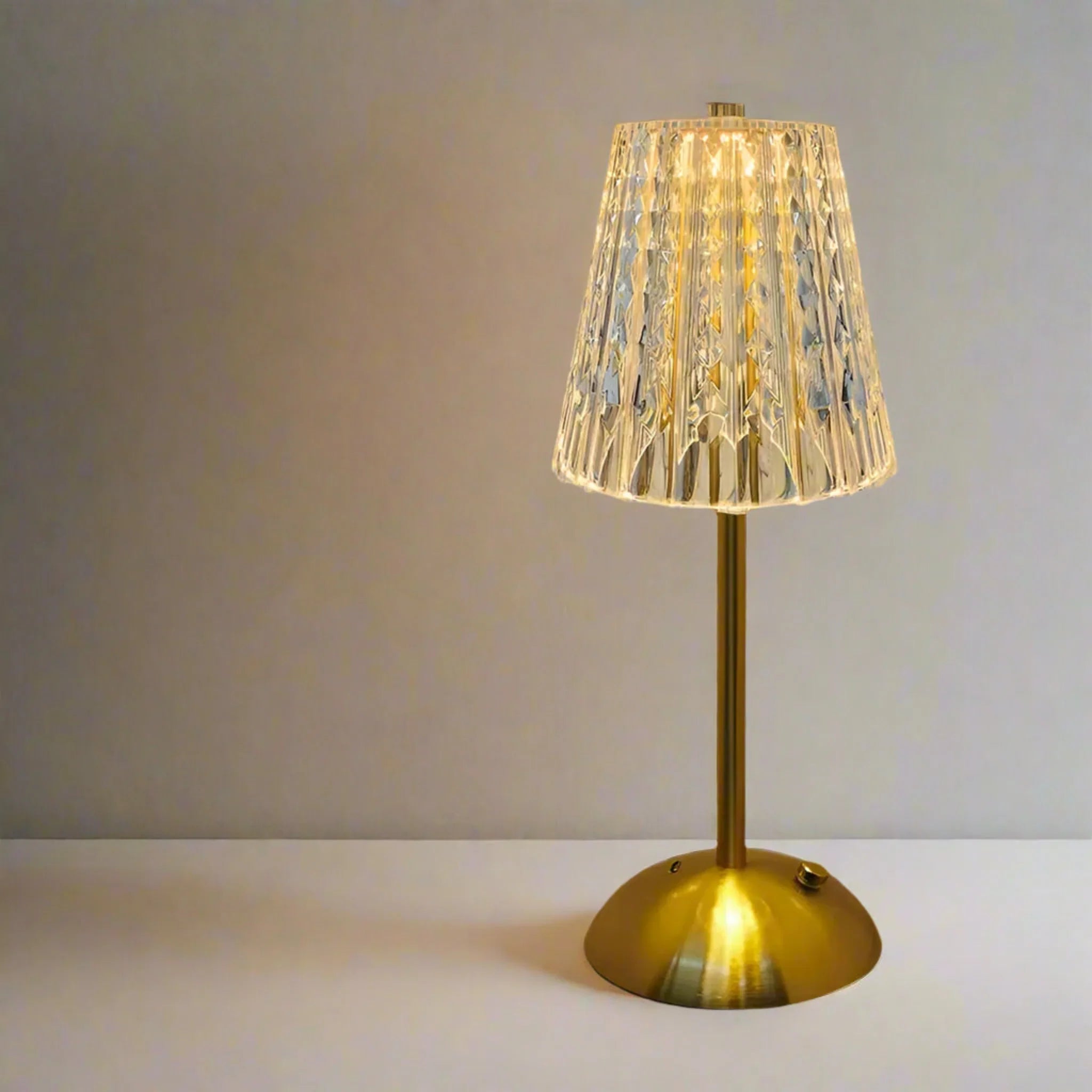 Crystal Rechargeable LED Table Lamp Touch Control Cordless Luxury Bedside — 4 Styles
