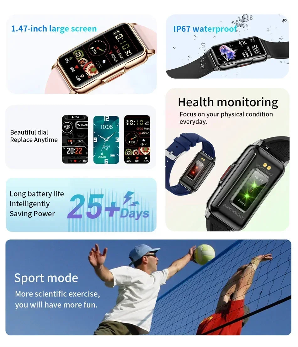 Annie’s Fashion Smartwatch for Men & Women – Full Touch Fitness & Health Tracker
