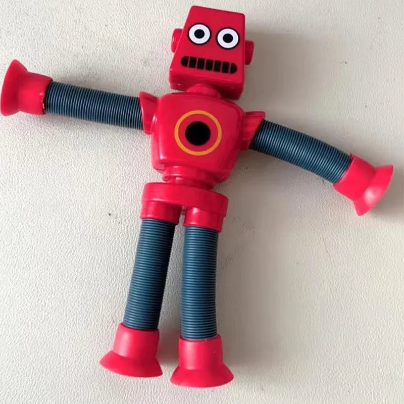 2pcs Stretch Tube Robot Toy – Educational Suction Cup Sensory Decompression Toy