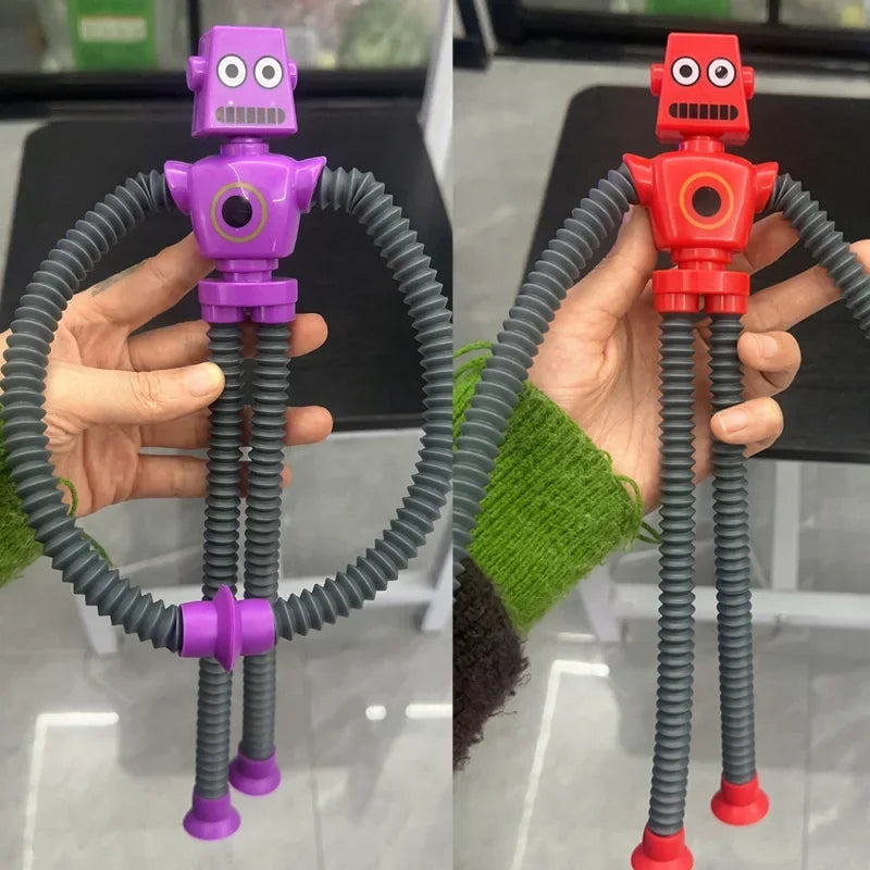 2pcs Stretch Tube Robot Toy – Educational Suction Cup Sensory Decompression Toy