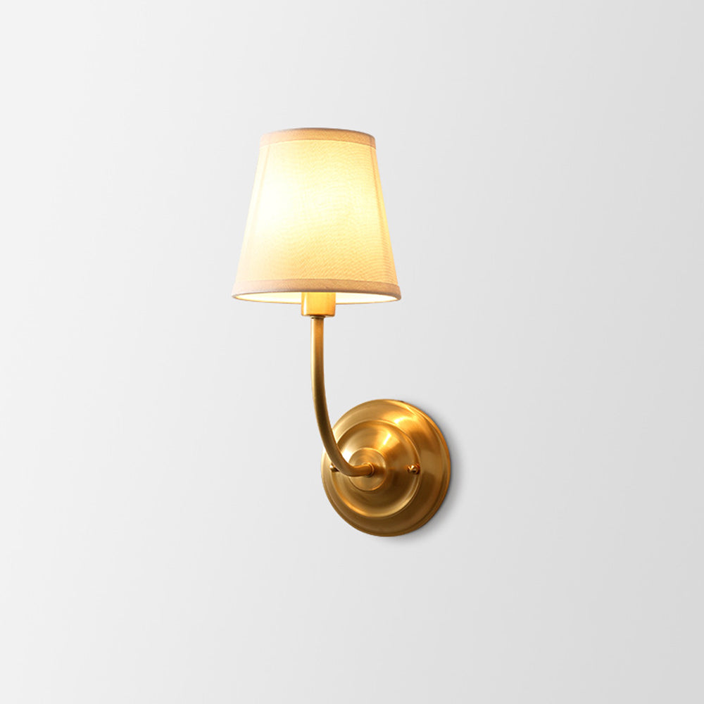 Tiffany Vintage Rustic Gold Fabric LED Wall Lamp – Elegant Lantern-Style Lighting