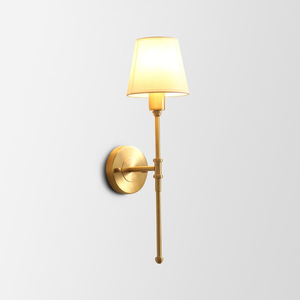 Tiffany Vintage Rustic Gold Fabric LED Wall Lamp – Elegant Lantern-Style Lighting