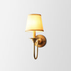 Tiffany Vintage Rustic Gold Fabric LED Wall Lamp – Elegant Lantern-Style Lighting