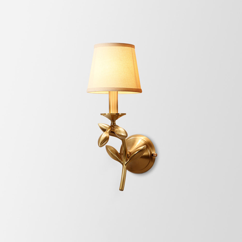 Tiffany Vintage Rustic Gold Fabric LED Wall Lamp – Elegant Lantern-Style Lighting