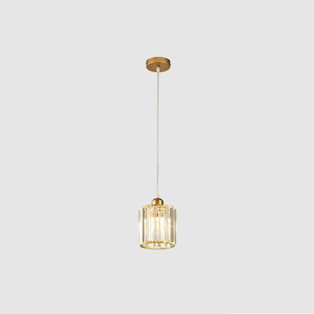Vina Modern Cluster Cylinder Glass Pendant Light, Black/Gold