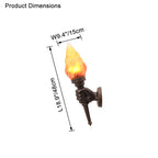 Torch Outdoor Wall Light Retro Flame Style LED Waterproof Porch Garden Entrance — Black Bronze