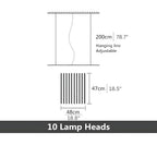 Sonata LED Chandelier Dimmable Linear Pendant Dining Room Living Room — 10 to 30 Heads