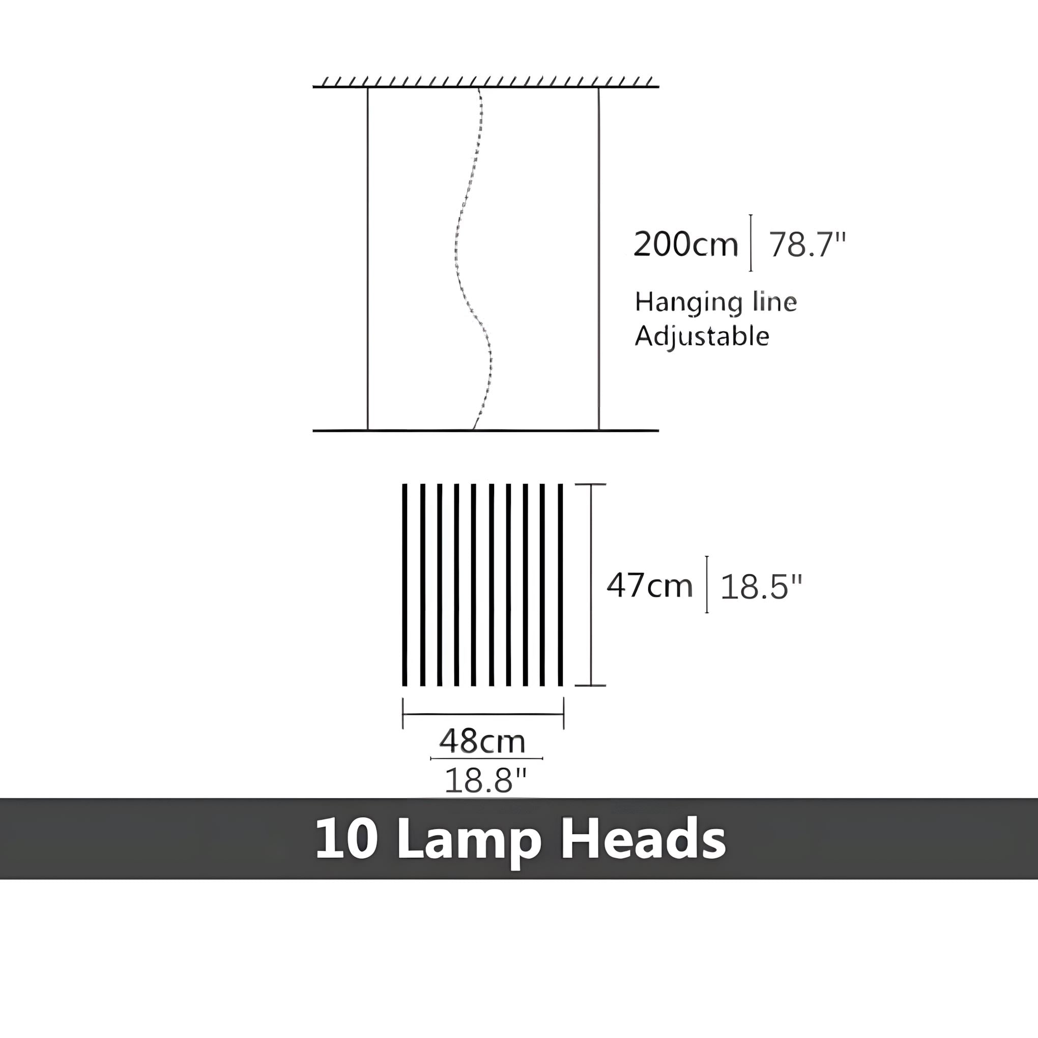 Sonata LED Chandelier Dimmable Linear Pendant Dining Room Living Room — 10 to 30 Heads