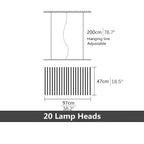 Sonata LED Chandelier Dimmable Linear Pendant Dining Room Living Room — 10 to 30 Heads