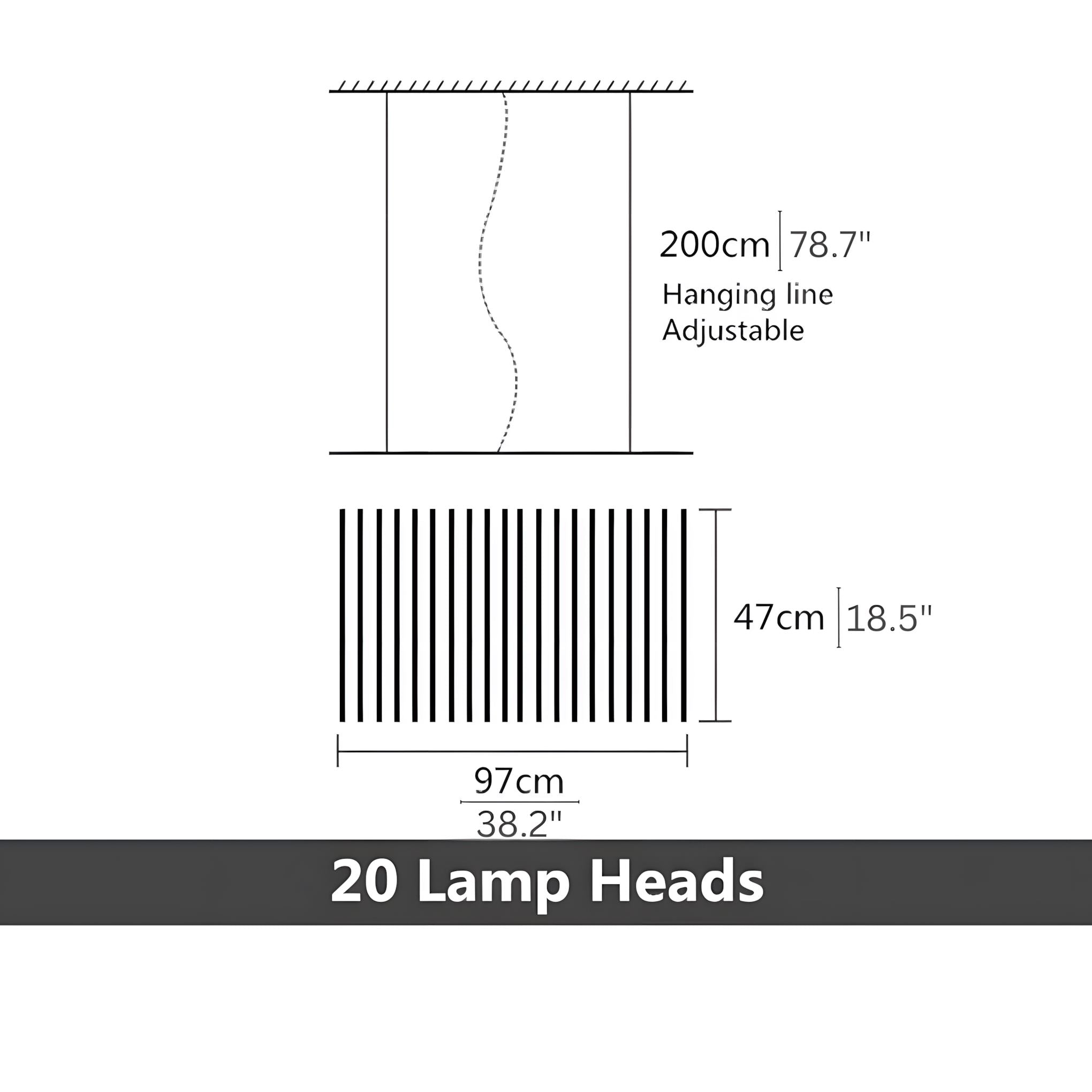 Sonata LED Chandelier Dimmable Linear Pendant Dining Room Living Room — 10 to 30 Heads