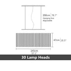 Sonata LED Chandelier Dimmable Linear Pendant Dining Room Living Room — 10 to 30 Heads