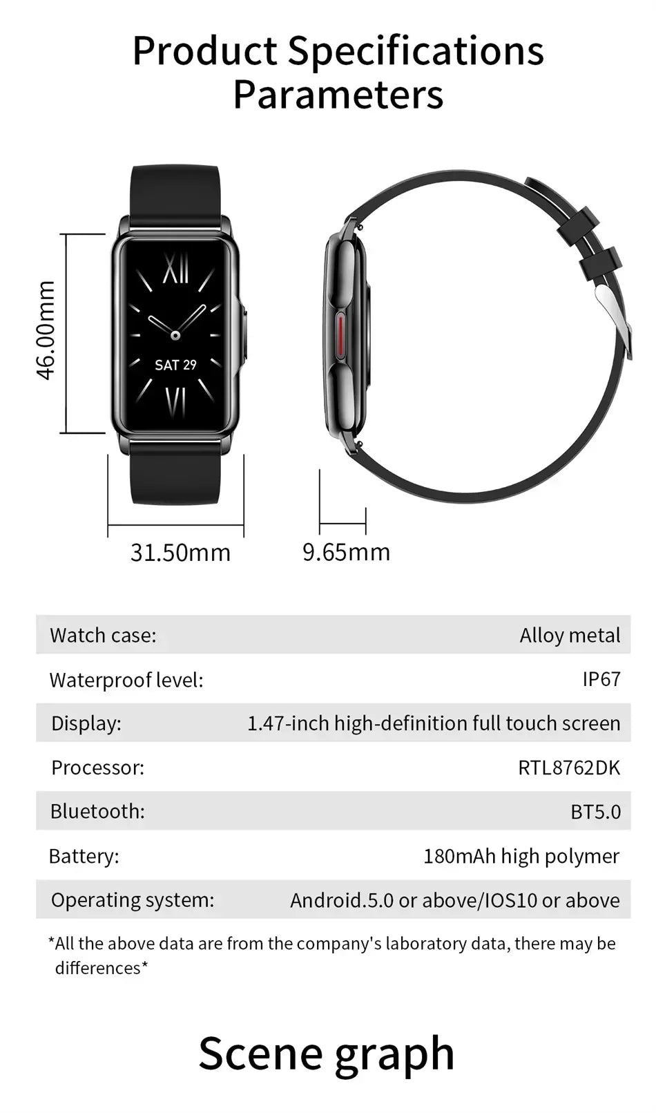 Annie’s Fashion Smartwatch for Men & Women – Full Touch Fitness & Health Tracker