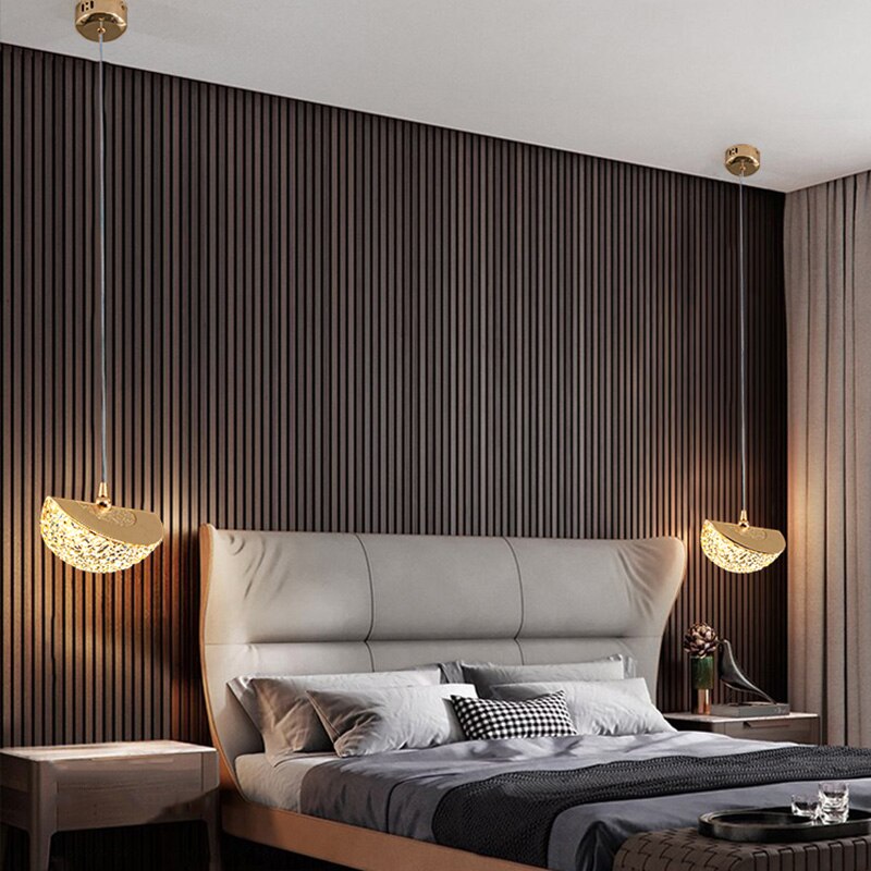 Gilded Serenity Gold Crystal Pendant Light Bedroom Living Room Kitchen Island — Raindrop Ring Hammer