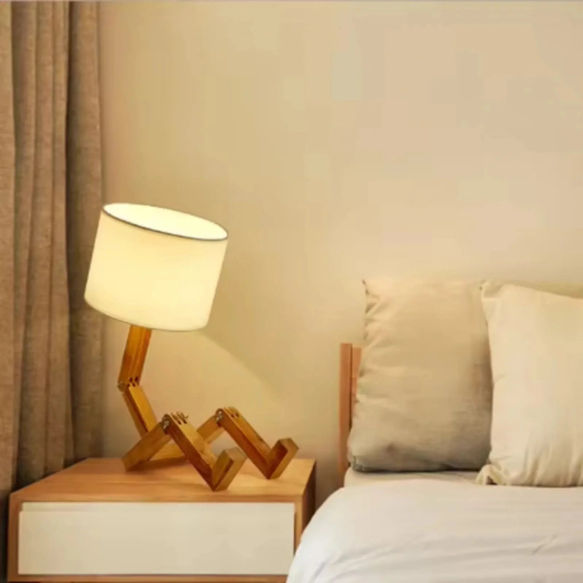 Mr. Glowbot Nordic Handcrafted LED Desk Lamp Whimsical Bedside Bedroom Office