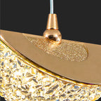 Gilded Serenity Gold Crystal Pendant Light Bedroom Living Room Kitchen Island — Raindrop Ring Hammer