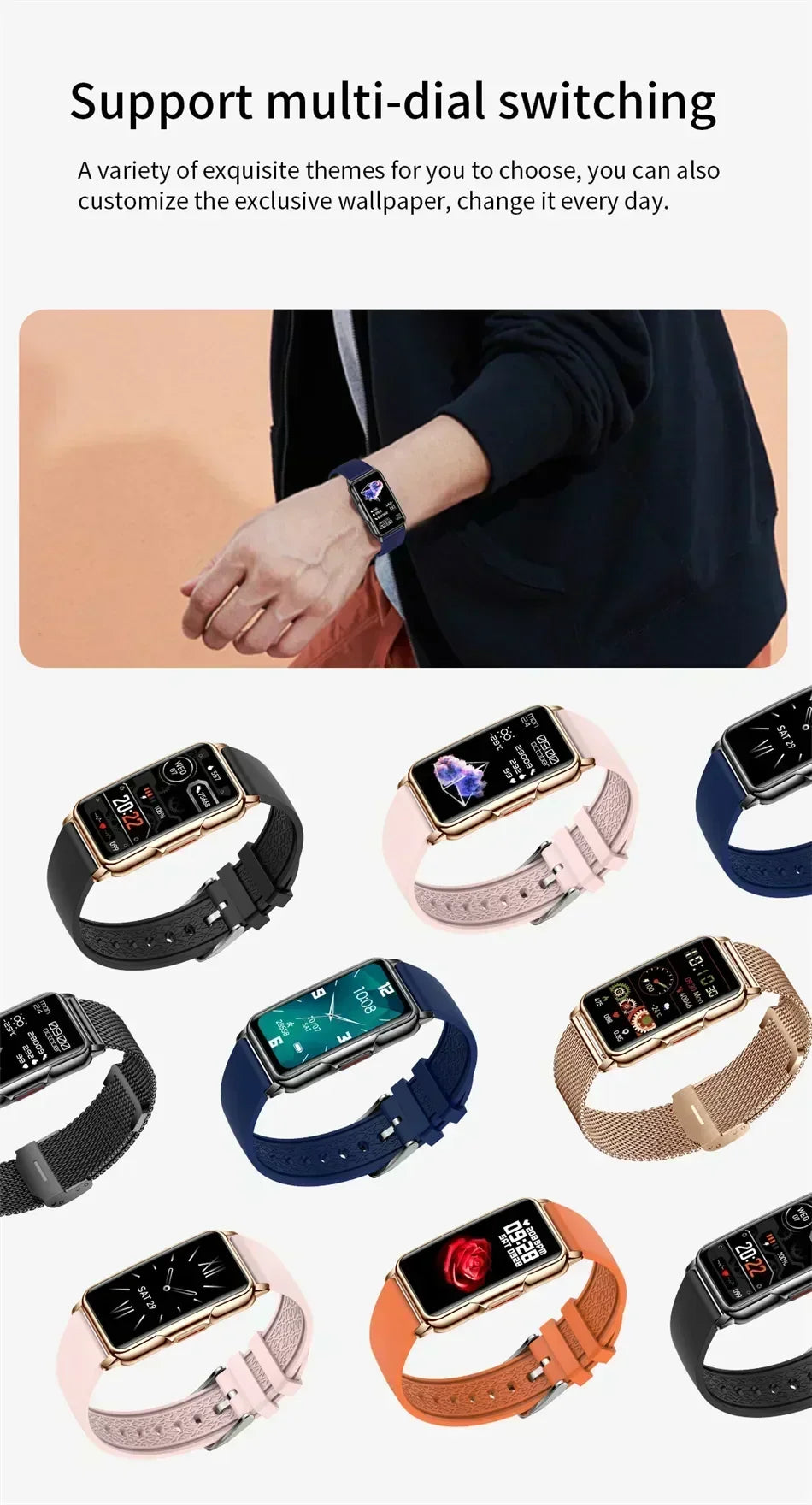 Annie’s Fashion Smartwatch for Men & Women – Full Touch Fitness & Health Tracker