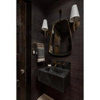 Scoop Brass Wall Lamp Sculptural Modern Bedroom Living Room Hallway — Brass Black