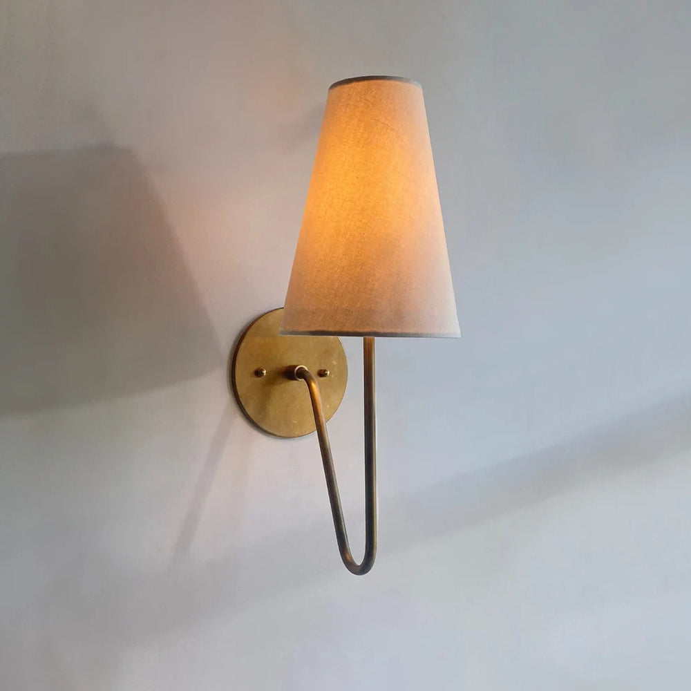 Scoop Brass Wall Lamp Sculptural Modern Bedroom Living Room Hallway — Brass Black