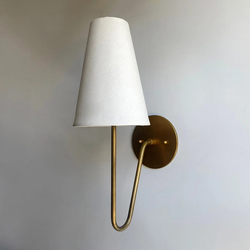 Scoop Brass Wall Lamp Sculptural Modern Bedroom Living Room Hallway — Brass Black